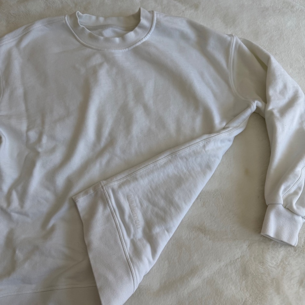 Lululemon Perfectly Oversized Crewneck White Size 4 - Picture 4 of 10